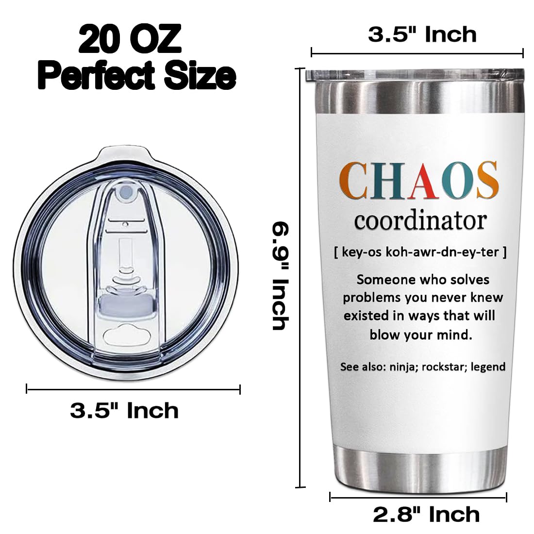 YXOTJHS Chaos Coordinator Tumbler held in hand for portable all-day use.