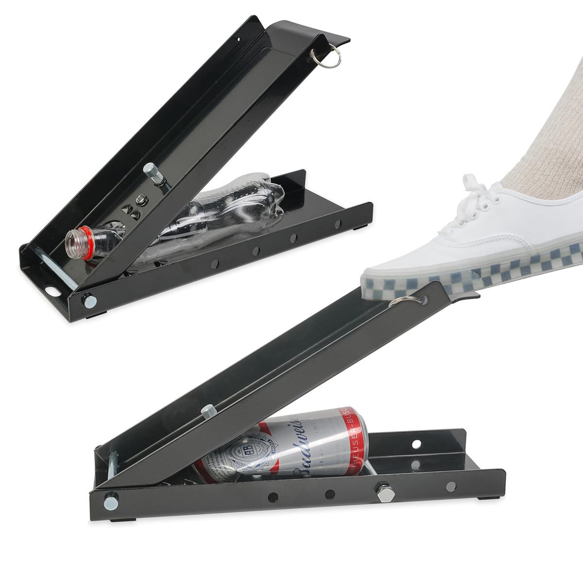 YYDS Can Crusher foot operation enables hands-free crushing.
