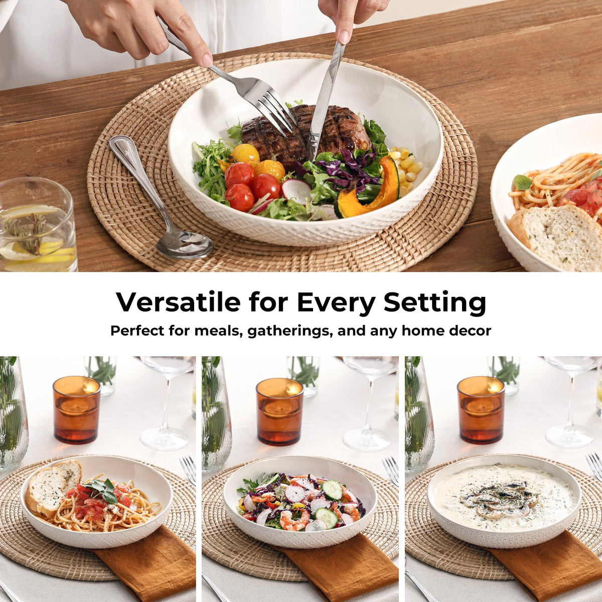 YYHY dishwasher-safe bowls with glossy glaze for easy cleaning