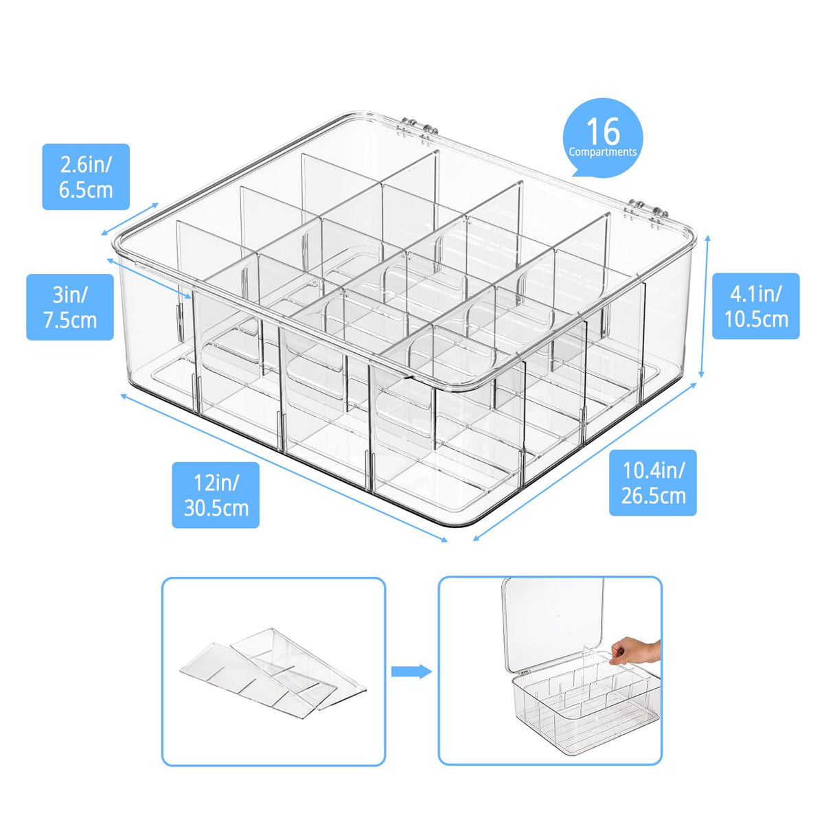 YYICO Tea Bags Organizer stackable design saves space