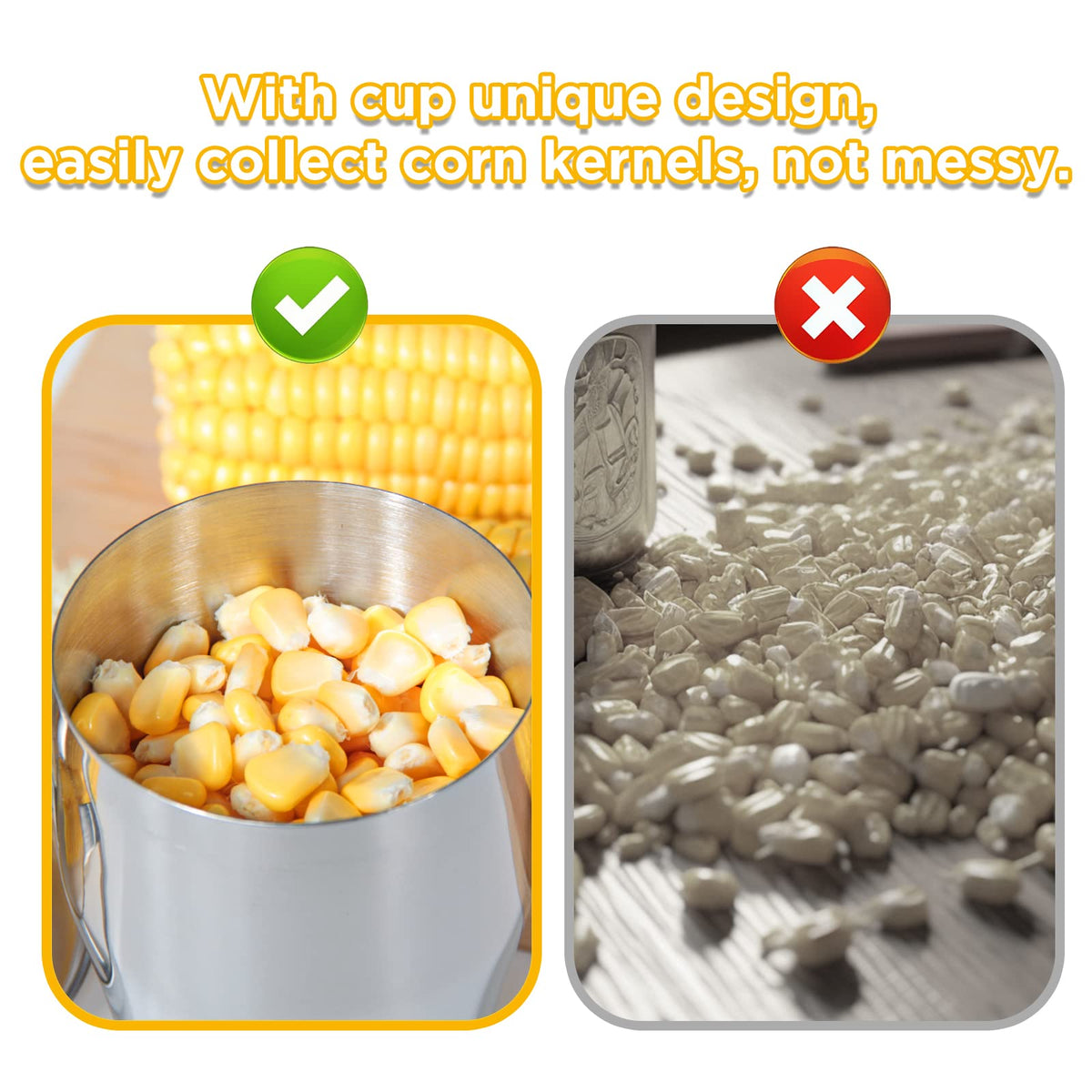YYP no-mess cup design minimizes corn kernel scatter.
