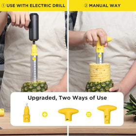 YYP ergonomic non-slip handle for secure pineapple slicing