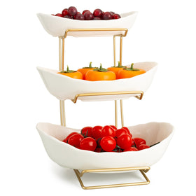 YYW fruit display on countertop showing organized multi-tier layout