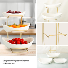 YYW stainless steel bracket supporting the ceramic three-tier stand
