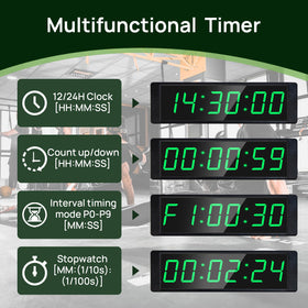 YZ Gym Timer Clock large LED numbers provide clear visibility during training