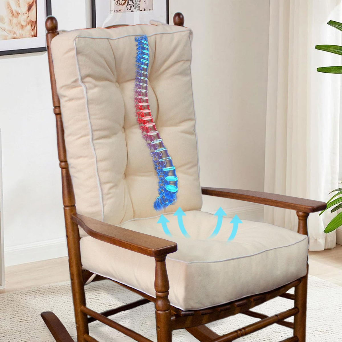 YZ HOME rocking chair cushion seat 17x17x5 provides ergonomic support and lasting comfort.