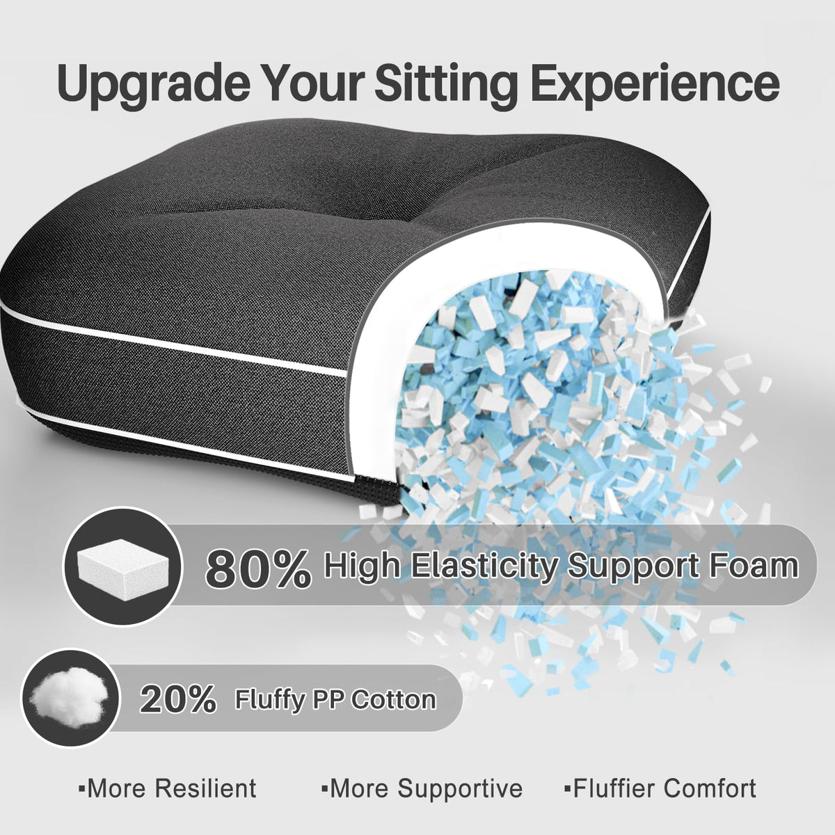 YZ HOME cushions feature anti-slip bottom to stay in place.