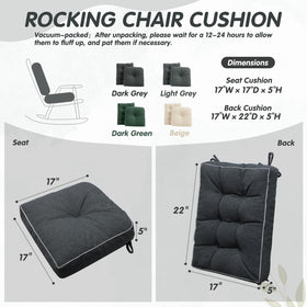 YZ HOME backrest cushion 22x17x5 enhances lumbar comfort.