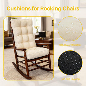 YZ HOME cushions include robust ties to secure on rocking chairs.