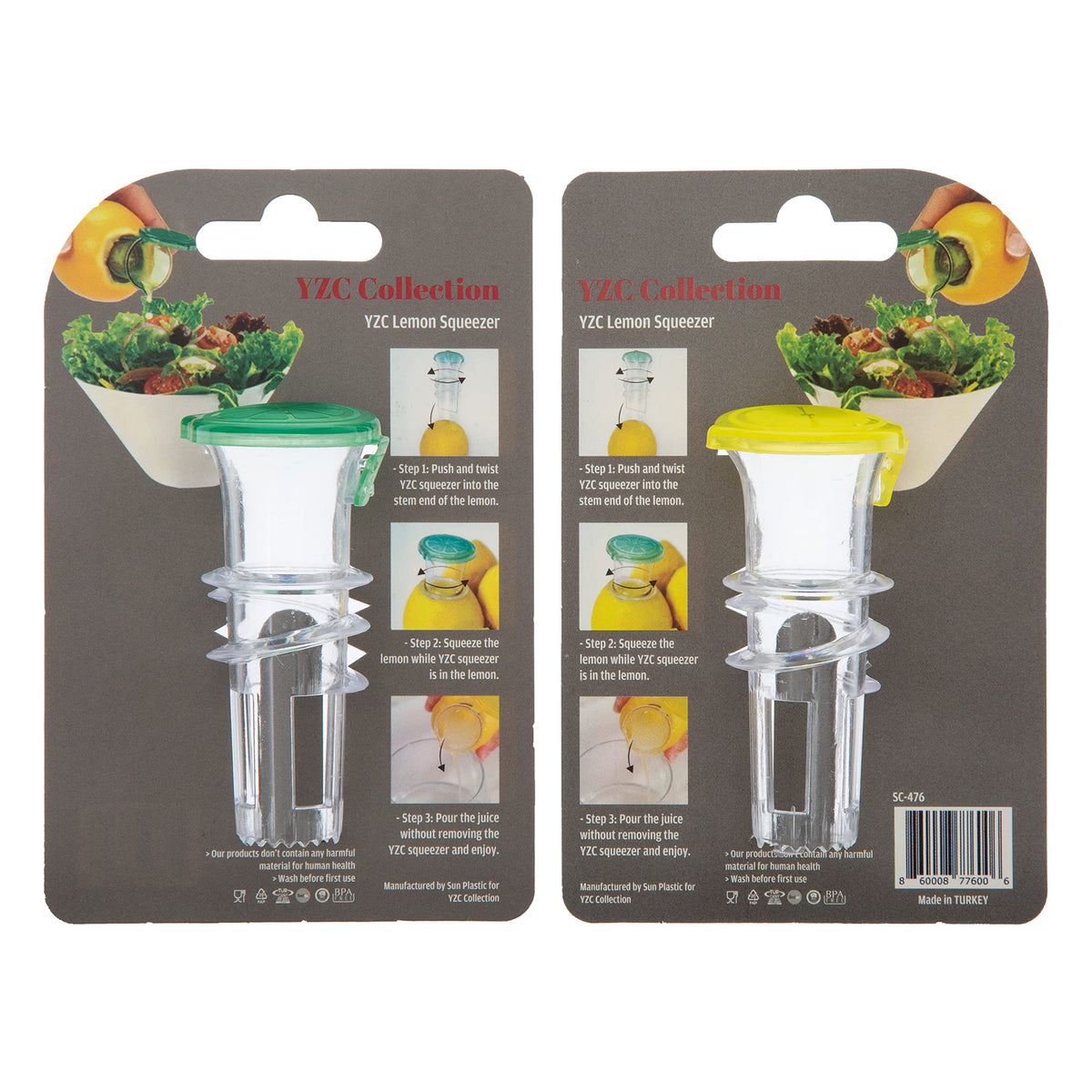 YZC Lemon Squeezer Yellow Lid highlighting bright kitchen accessory.