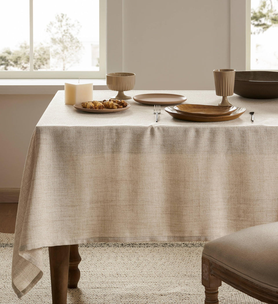 YZJZEDS linen tablecloth 60x120 with natural drape for 7–8 ft tables, versatile daily use