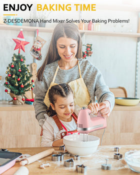 Z-DESDEMONA mixer with beaters and dough hooks for cake batter and dough.