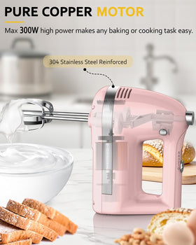 Compact, lightweight Z-DESDEMONA hand mixer designed for one-handed use.
