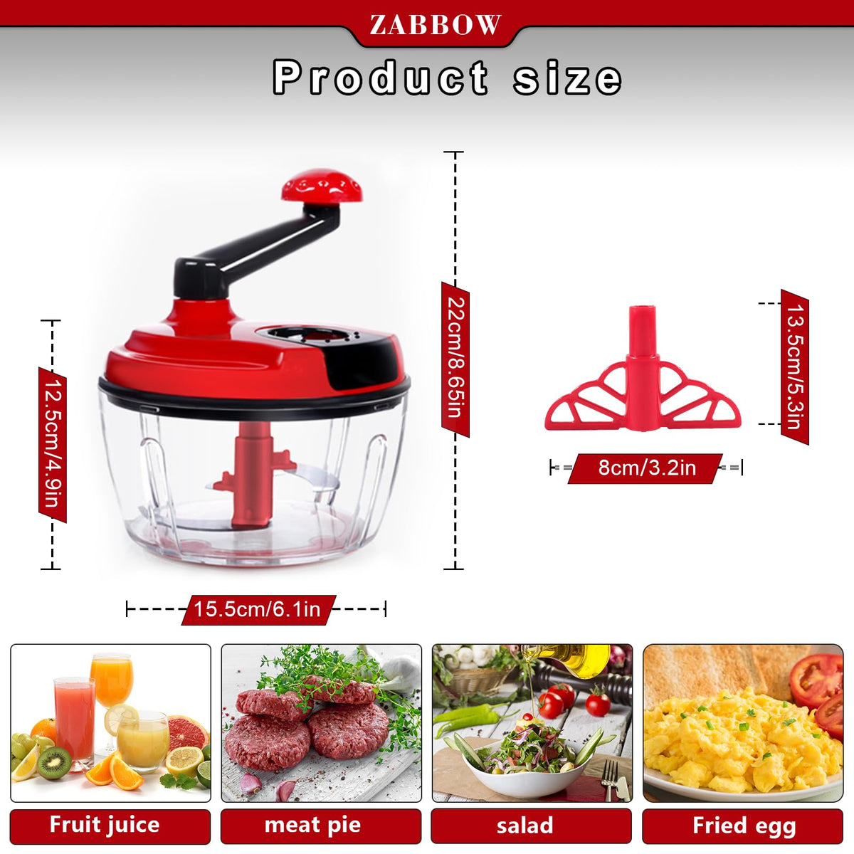 ZABBOW detachable parts allow easy cleaning and quick storage