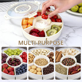 Zaboro rotating 360° snack tray for easy access to all sections.