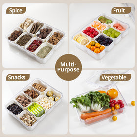Zaboro Snackle Box divided tray keeps foods separate and fresh.