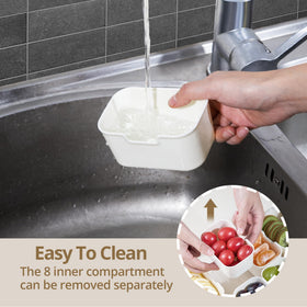 Zaboro Snackle Box stackable container saves fridge space.