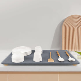 ZACELOVE eco-friendly stone mat doubles as coffee bar base