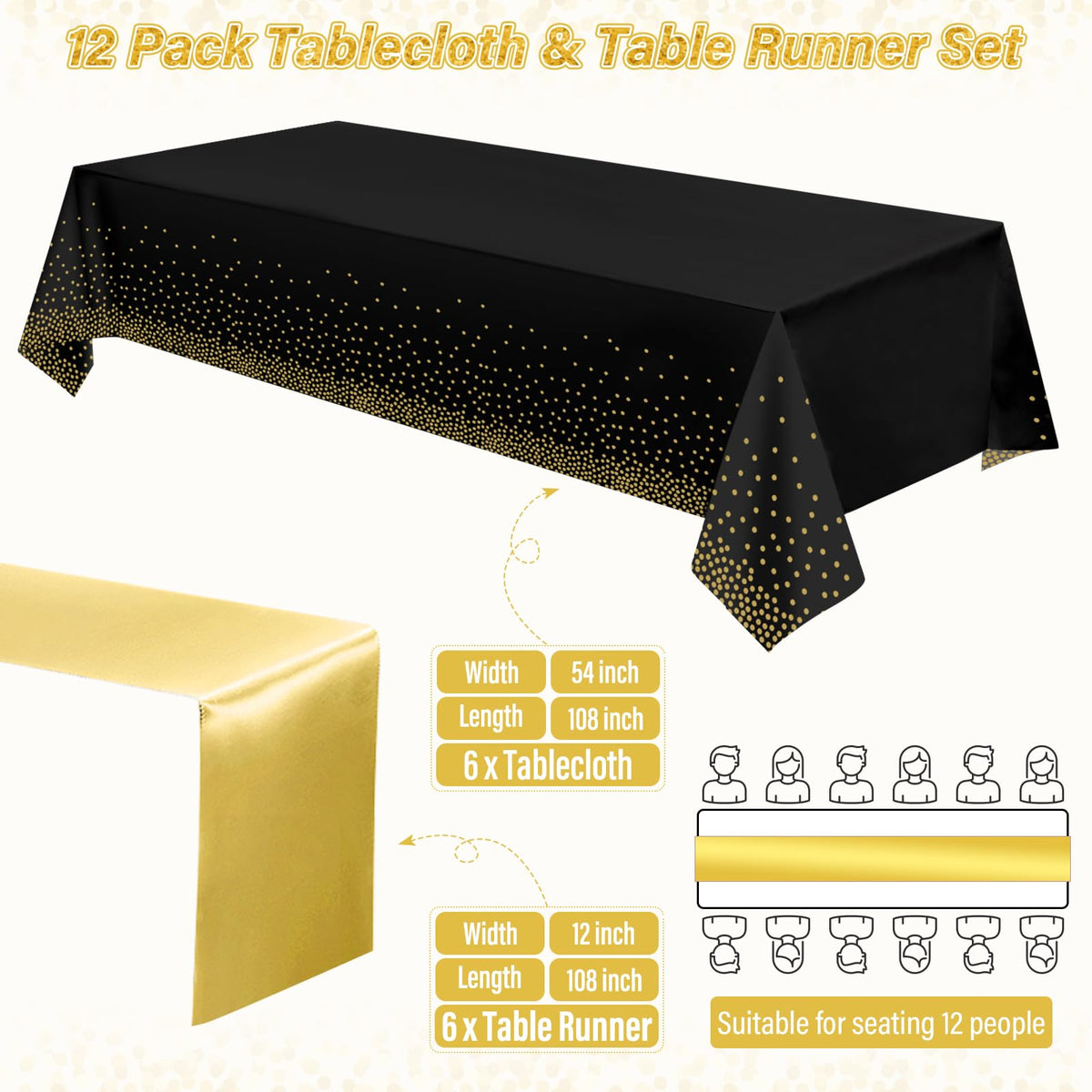Zachely gold foil polka dots on black close-up detail for sparkle