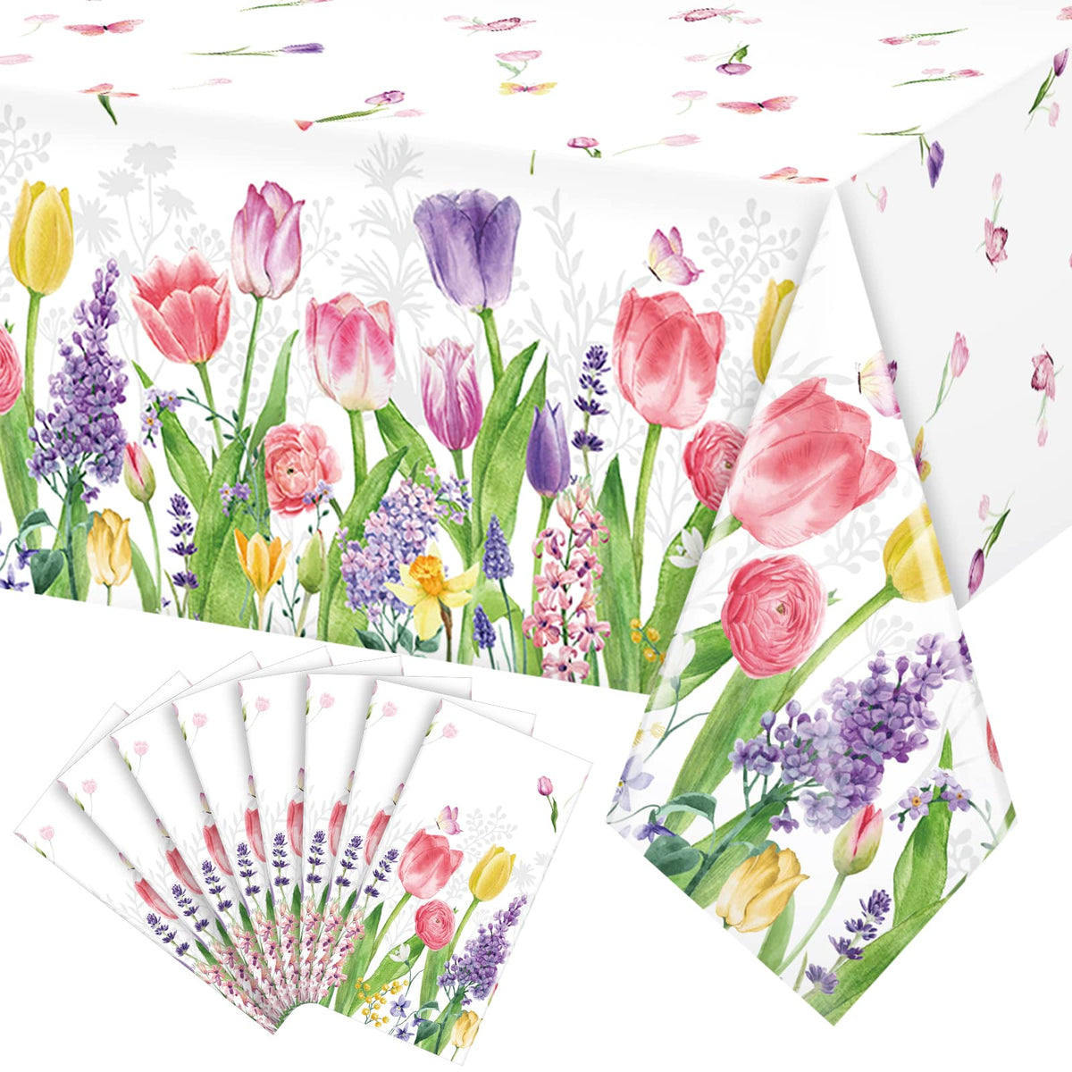 Zachely lavender tulip tablecloth pack for outdoor gatherings