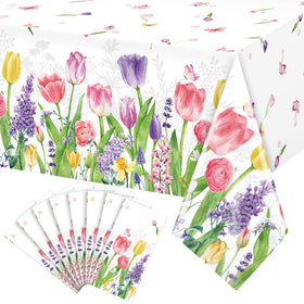 Zachely lavender tulip tablecloth pack for outdoor gatherings
