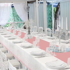 Zachely rose gold wedding and bridal shower decor with shimmering dots