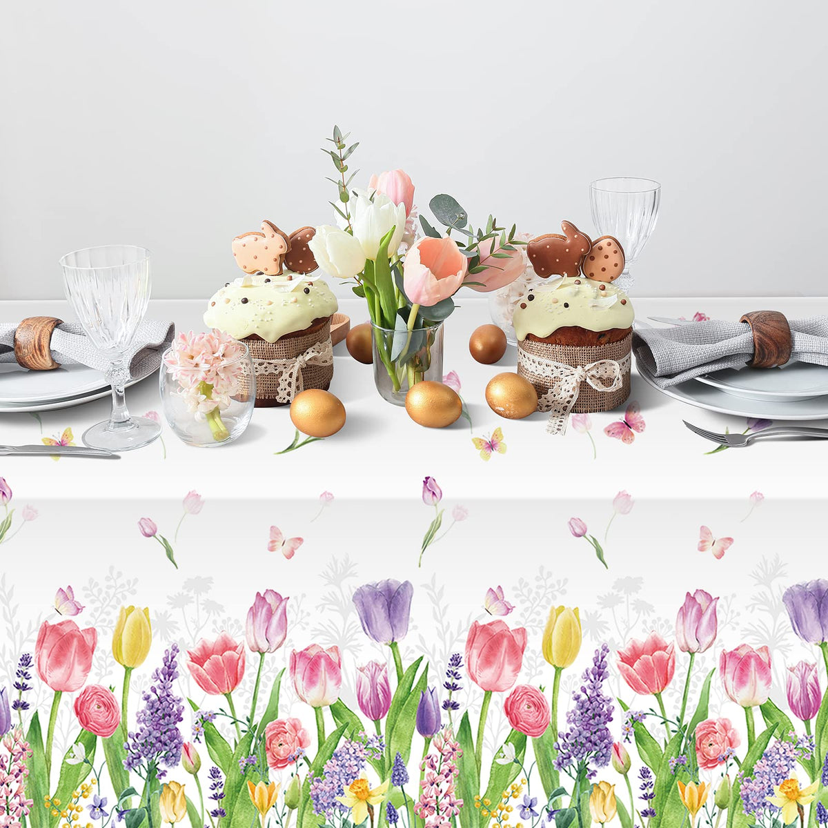 Zachely thick PE plastic tablecloth protects surfaces during events