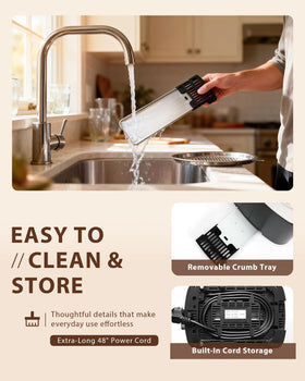ZACHVO black finish toaster adding contemporary style to any counter