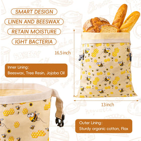 Zackoo sourdough storage bag kept on the counter for fresh bread