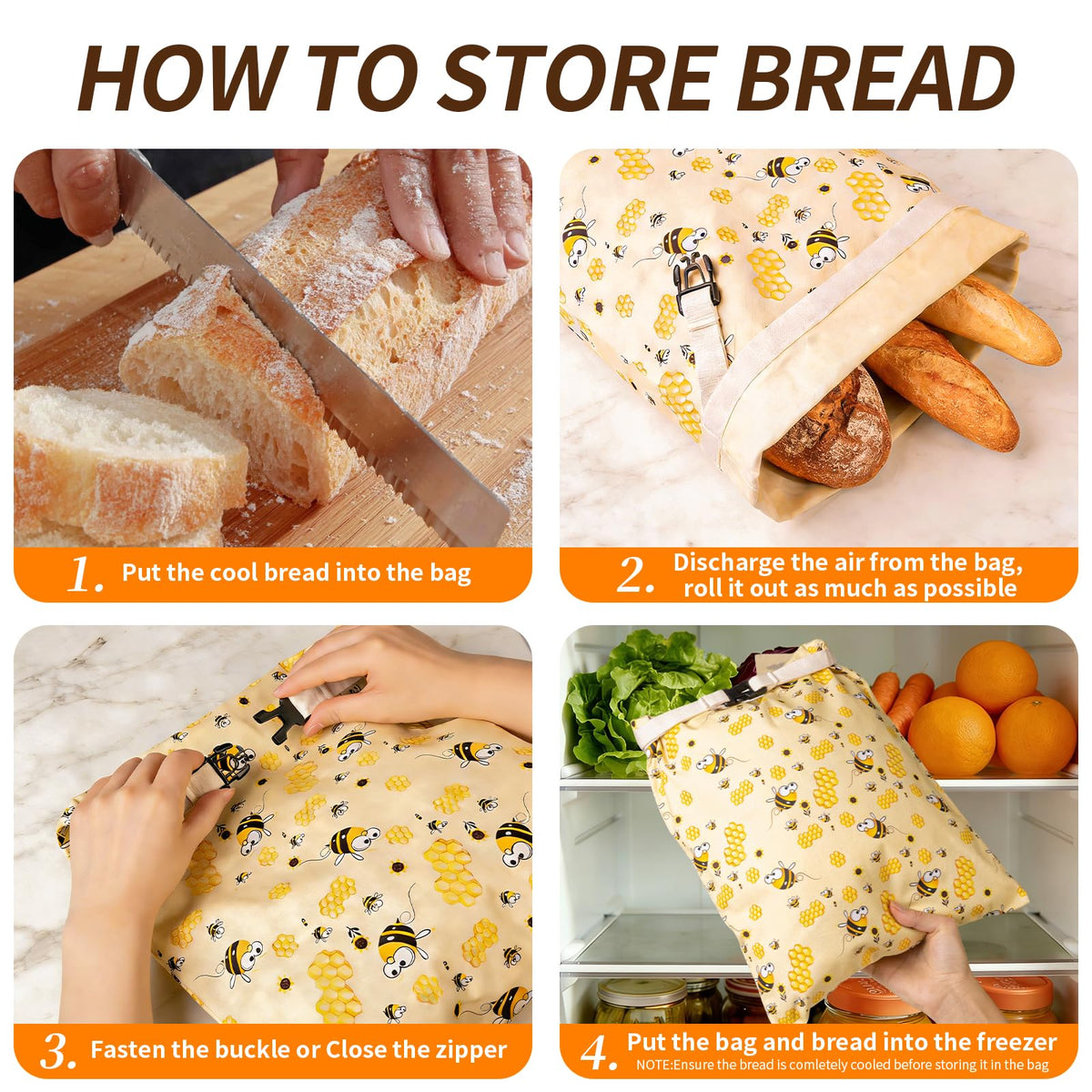 Zackoo washable reusable bread bag ready for easy cleaning