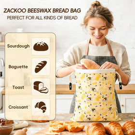 Zackoo XL 17x13 bread bag shows ample space for homemade sourdough