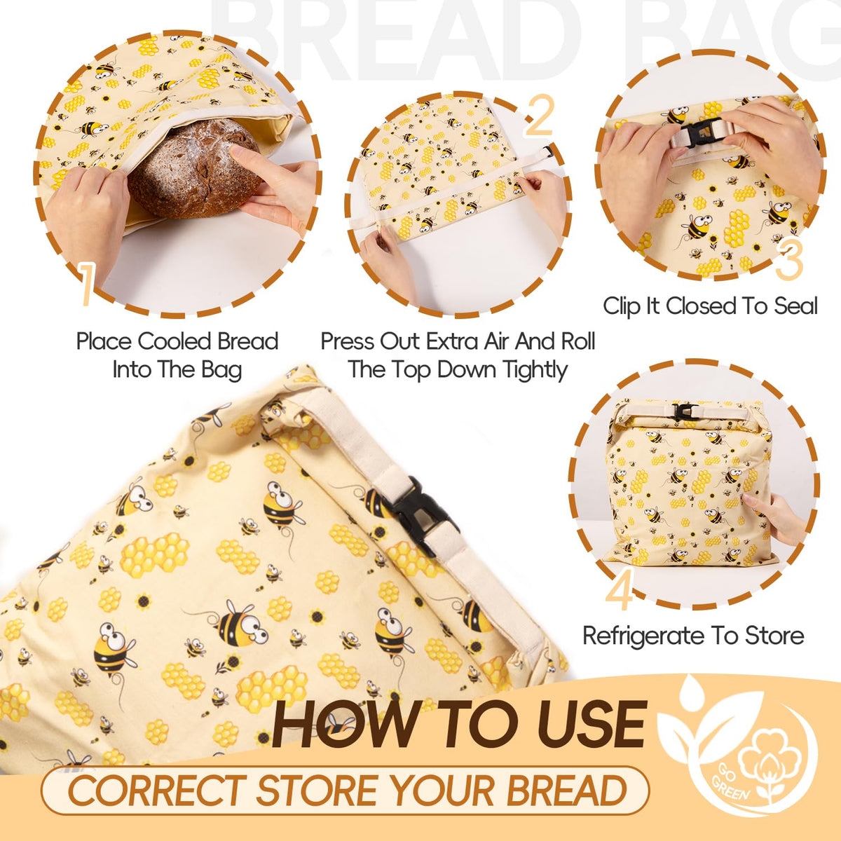 Zackoo XL beeswax bag with buckle handle for market trips.