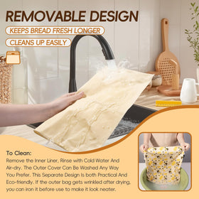Zackoo XL beeswax bag freezer-friendly design helps keep bread fresh.