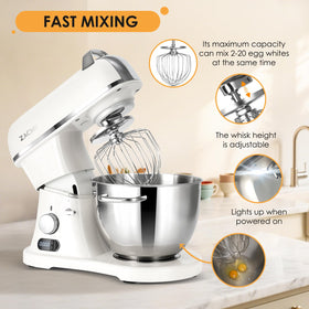 ZACME mixer LED display aids precise time settings during cooking projects.