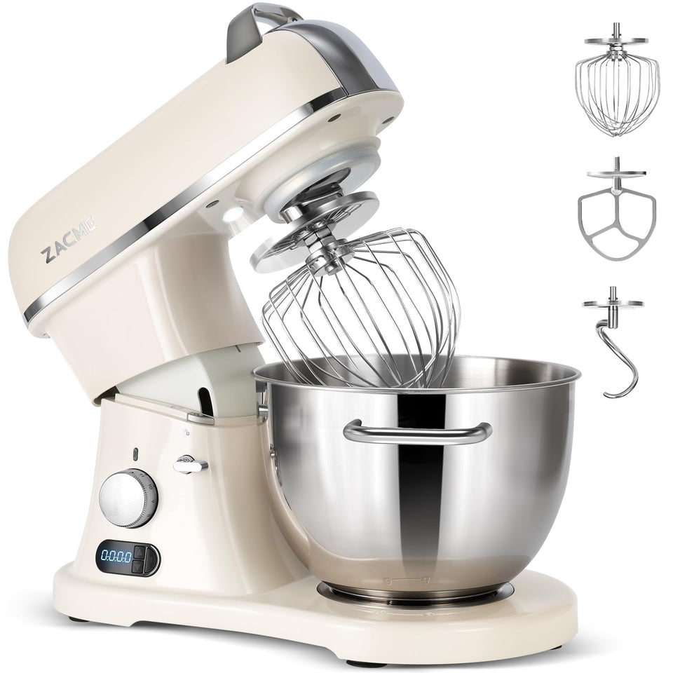 ZACME 8qt stand mixer with digital display for precise time and settings during batches