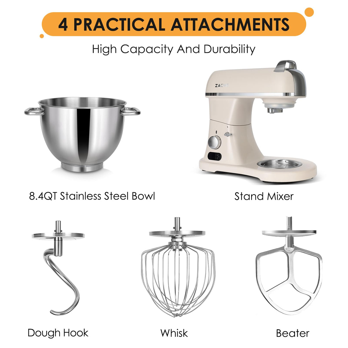 ZACME flat beater provides versatile mixing for batters and sauces