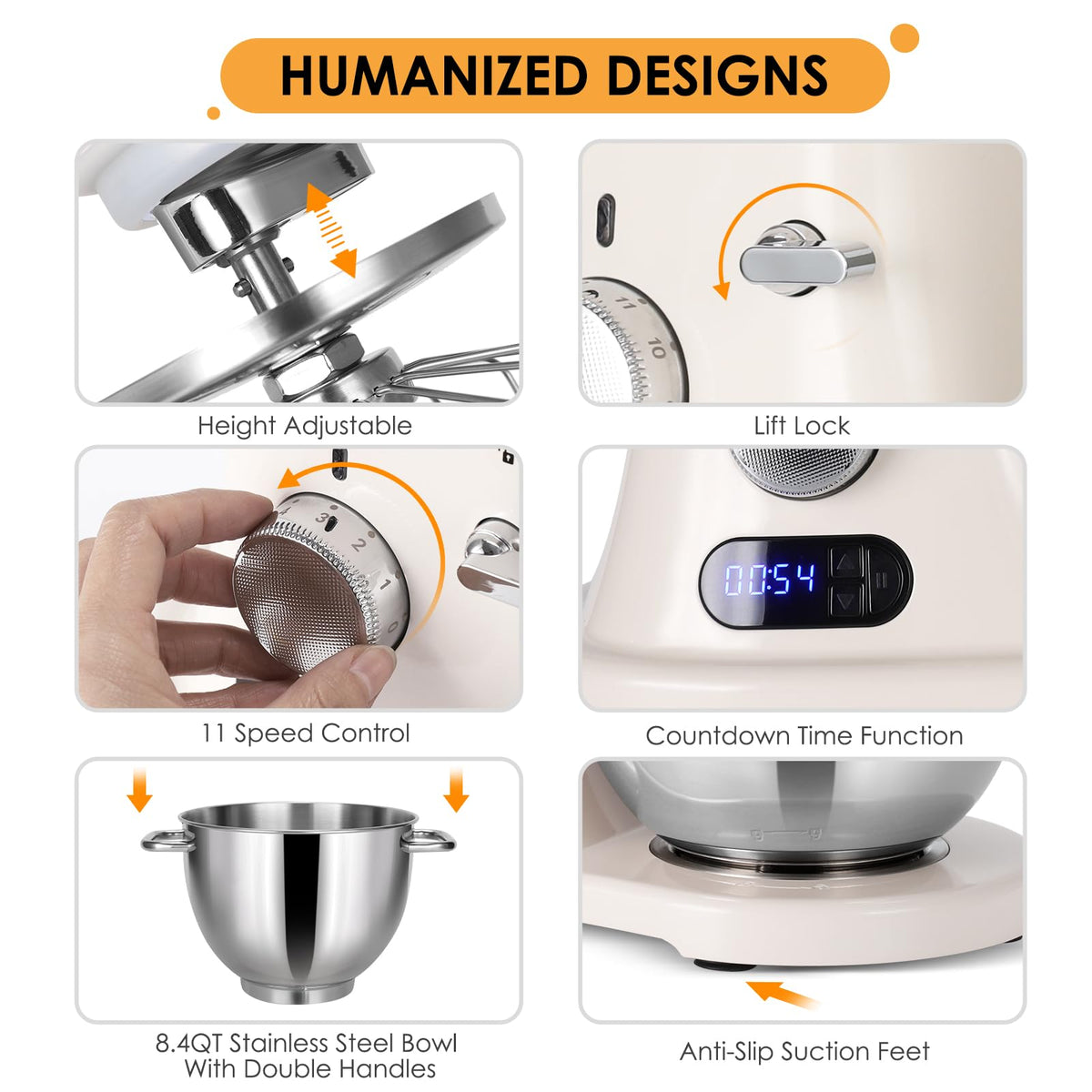 ZACME planetary mixing action ensures thorough, uniform blending in every recipe