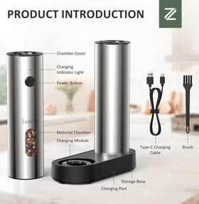 Zadelar dual USB-C charging base powers both grinders.