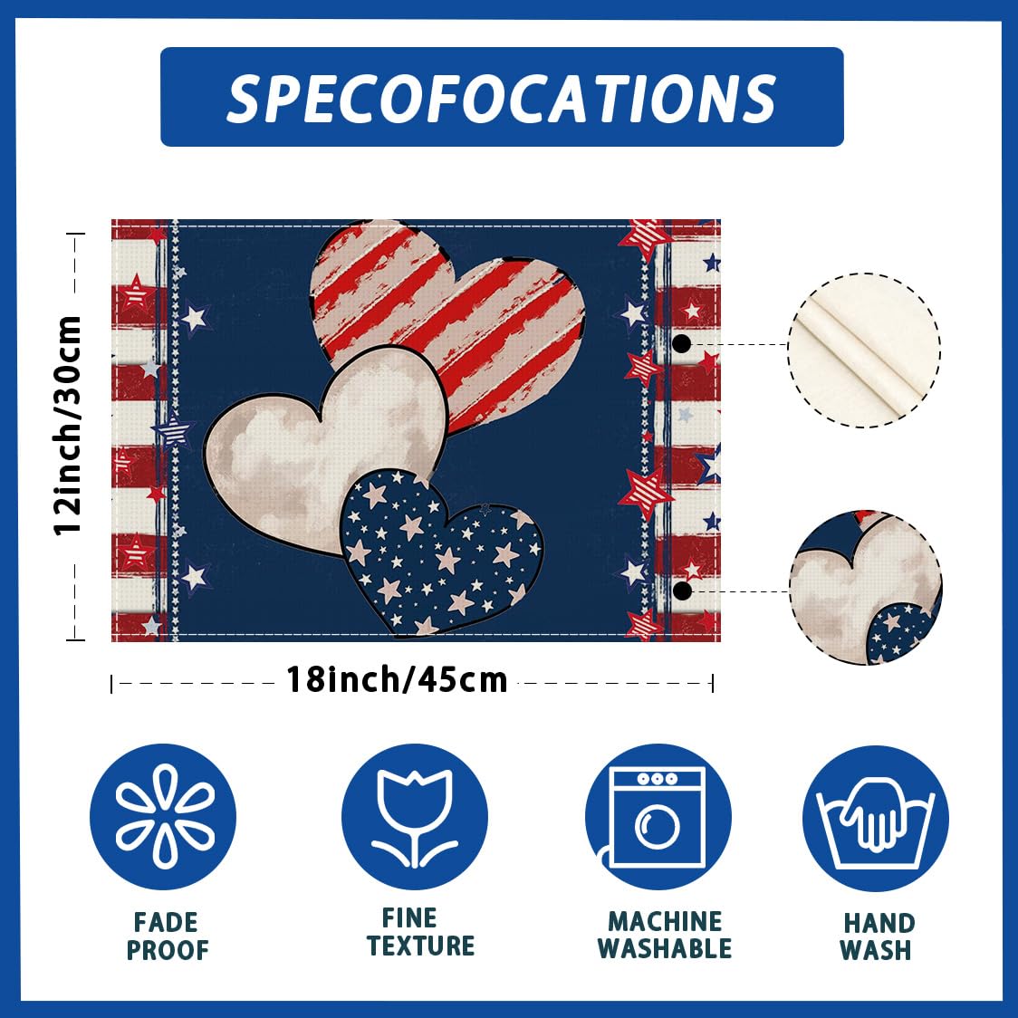 ZAEW set of 4 placemats adds versatile style to Memorial Day.