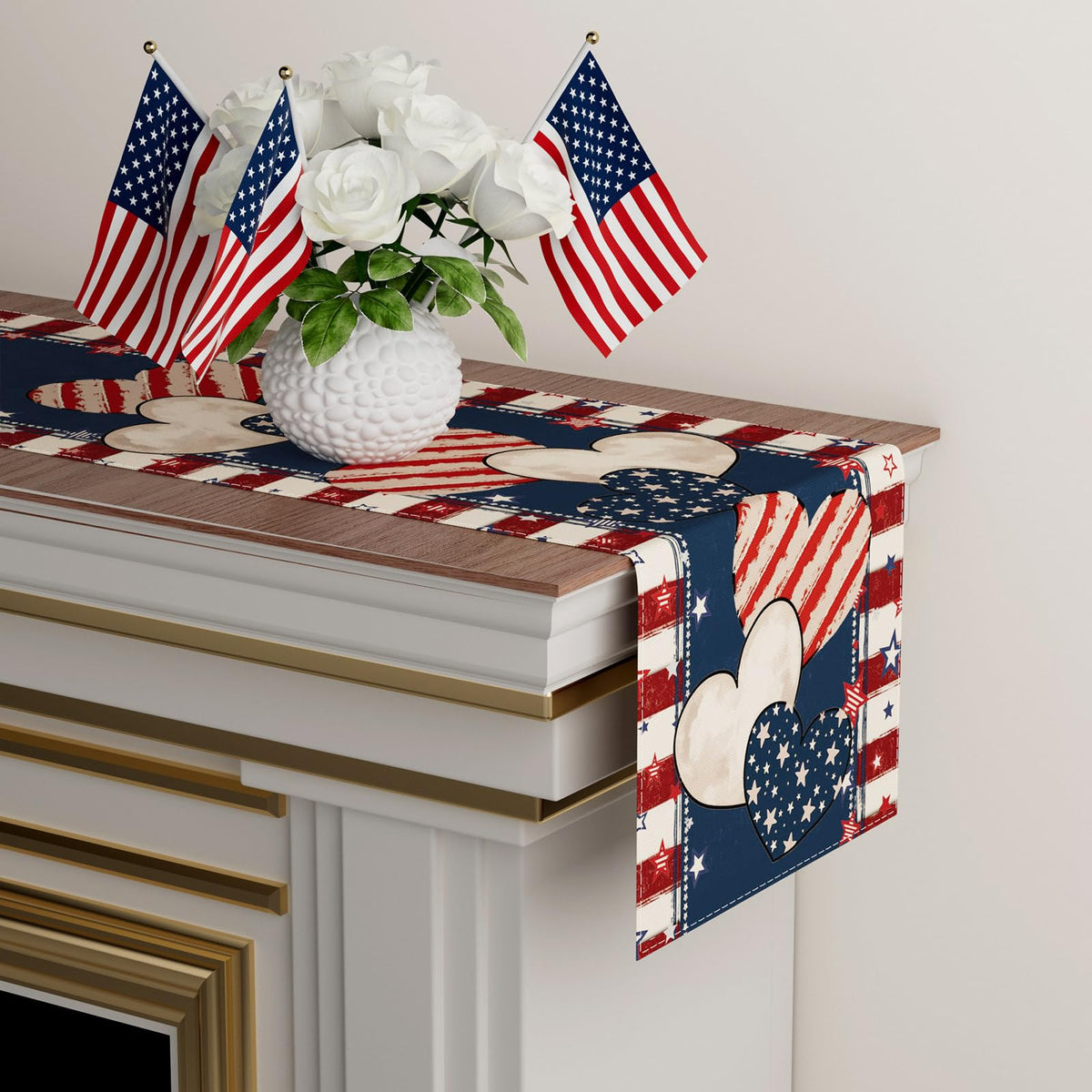 ZAEW memorial day heart table runner creates elegant, respectful table settings