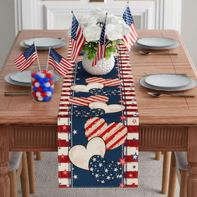 ZAEW patriotic table runner for America-themed gatherings and celebrations