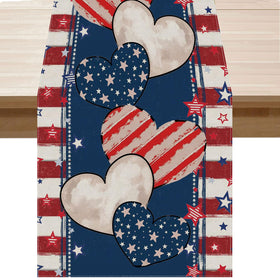ZAEW table runner with stripes and stars for festive patriotic dining