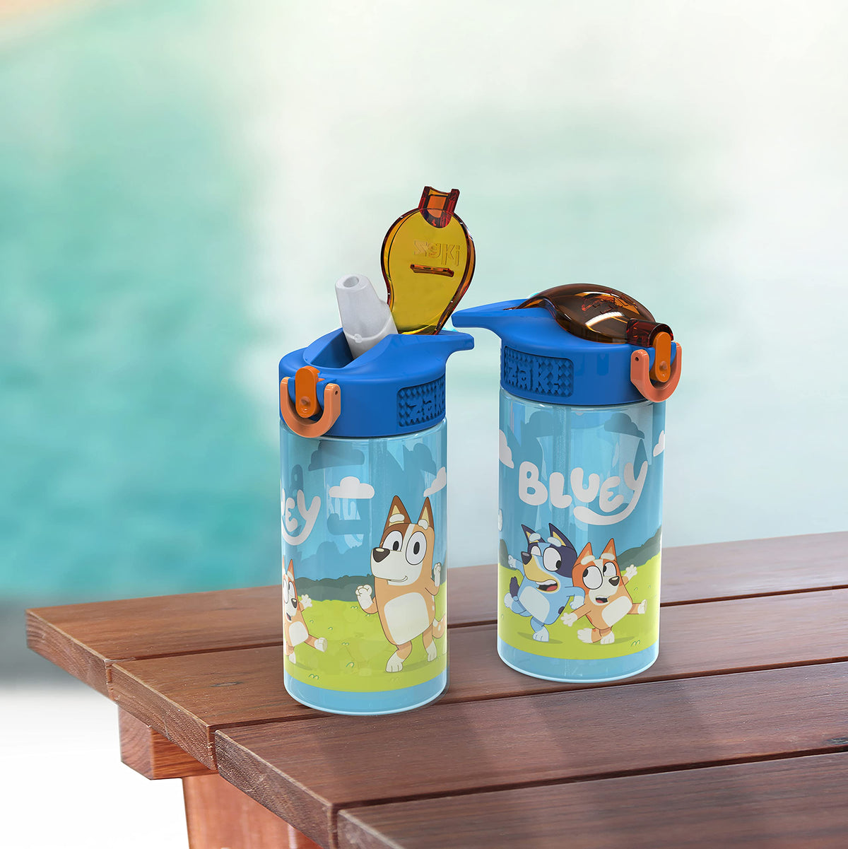 Zak Designs Bluey bottle leak-proof lid keeps drinks contained