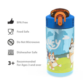 Travel-ready Bluey bottle fits car cup holders