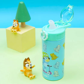 Zak Designs Bluey Sage bottle spout enables easy sips during activities