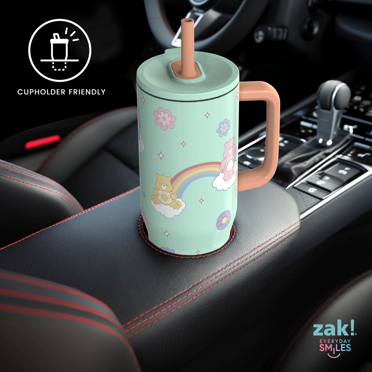 Zak Designs Care Bears Sutton tumbler is top rack dishwasher safe for easy cleaning