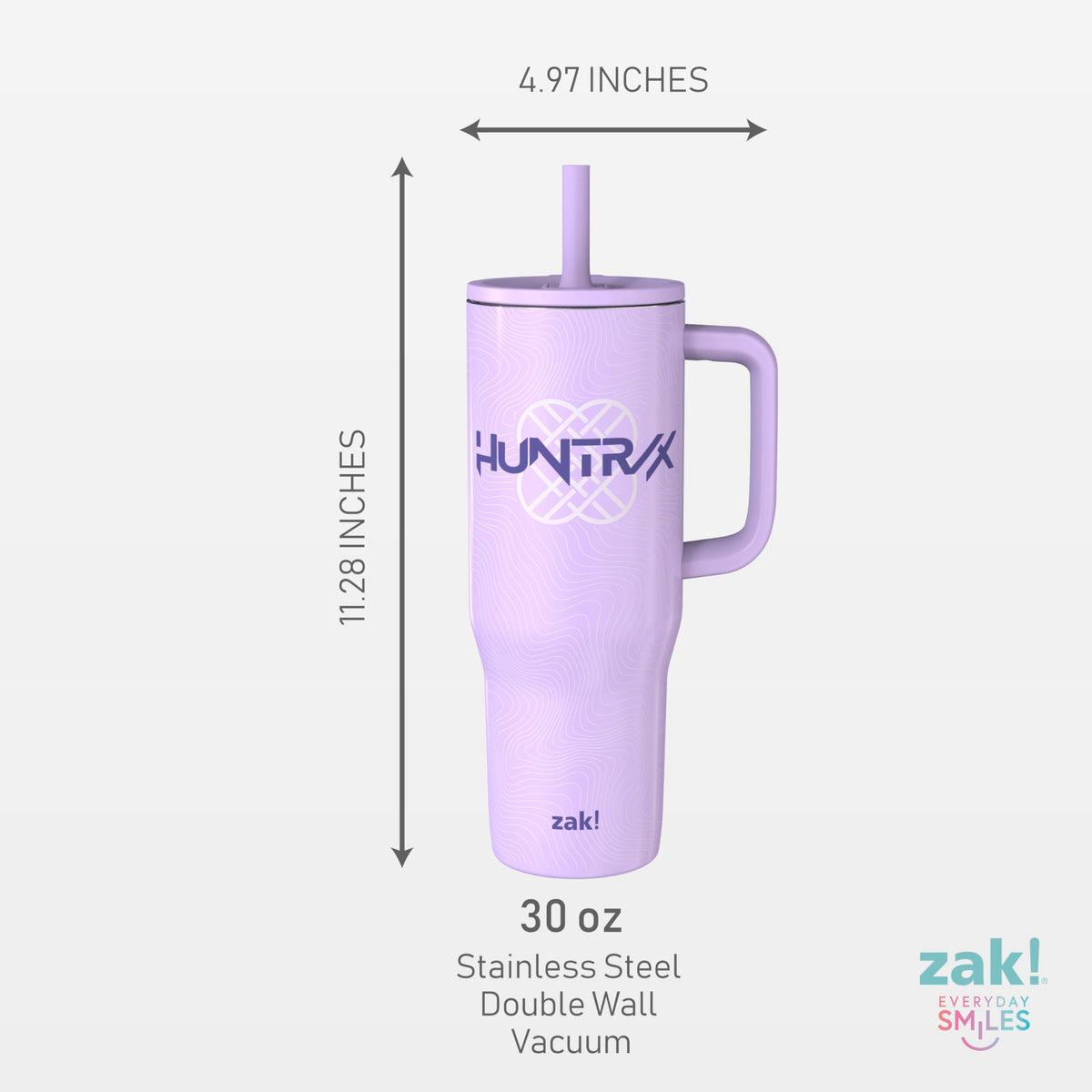 Zak Designs Sutton tumbler on the go with carry handle.