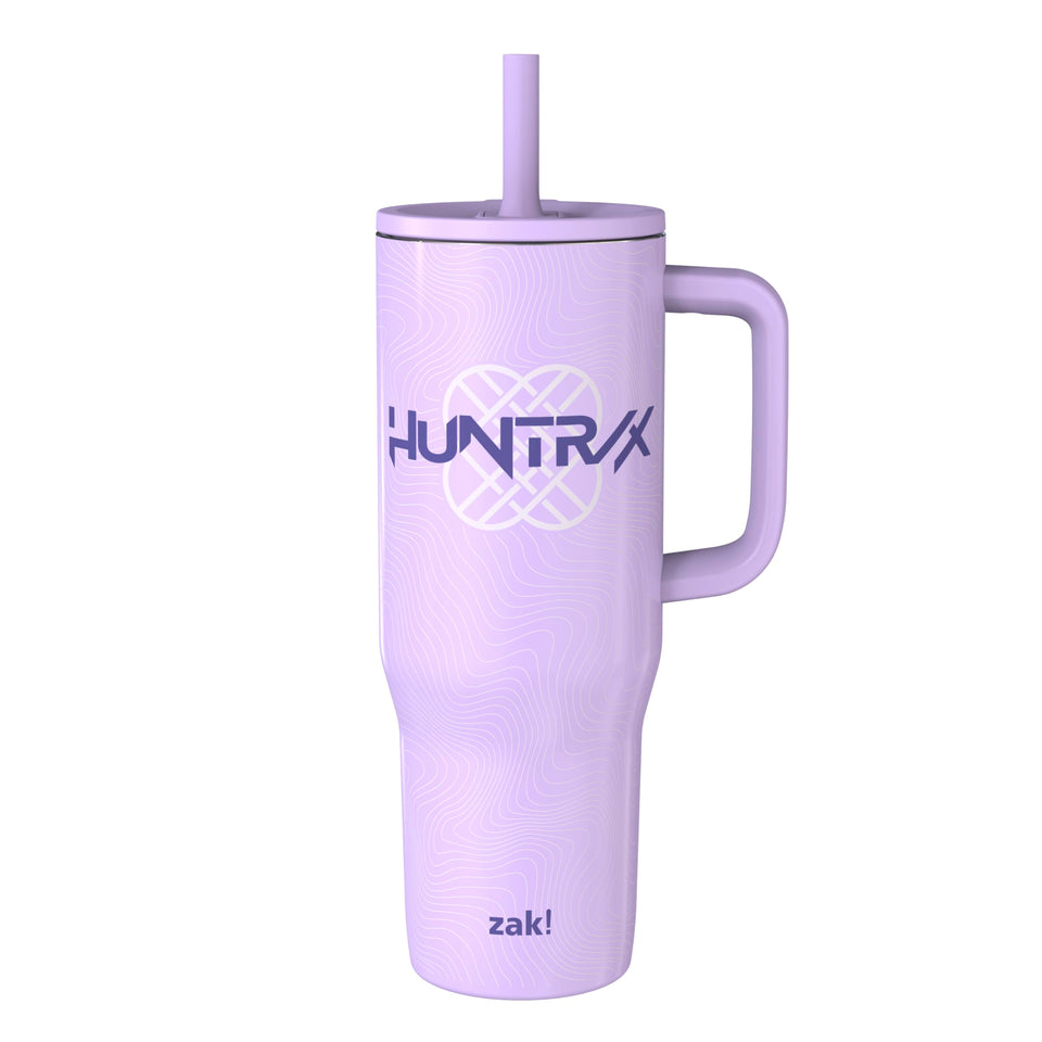 Zak Designs KPop Demon Hunters Sutton tumbler side view, 30oz capacity for hydration.