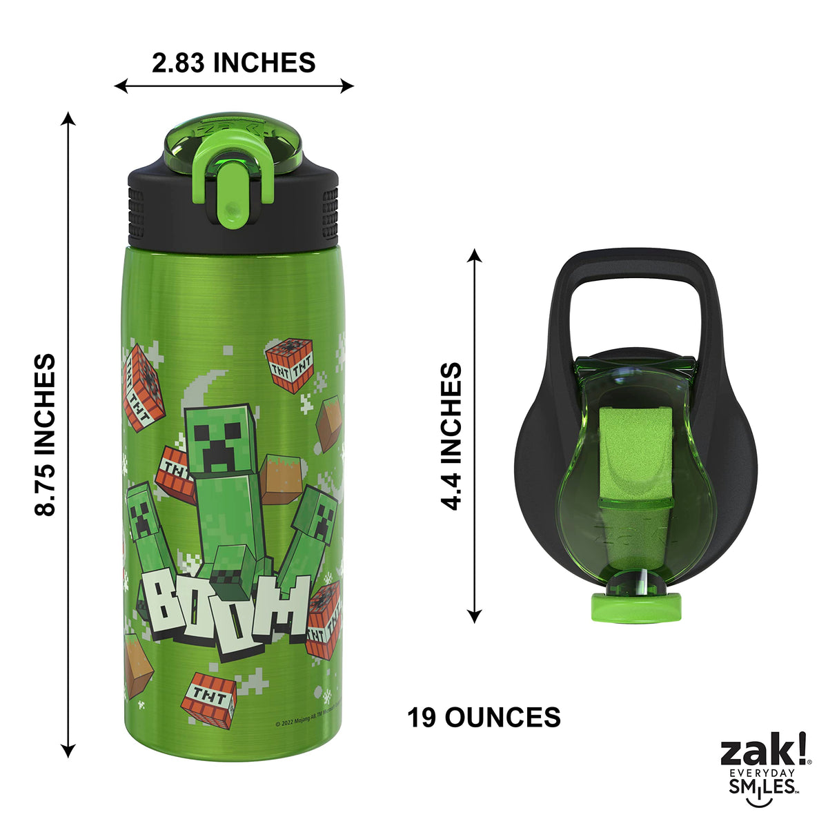 Zak Designs leak-proof lid design prevents splashes and spills
