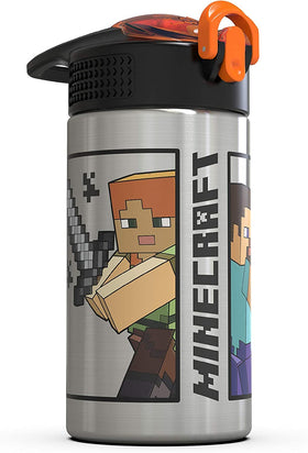 Zak Designs Minecraft Alex bottle highlighting durable construction.